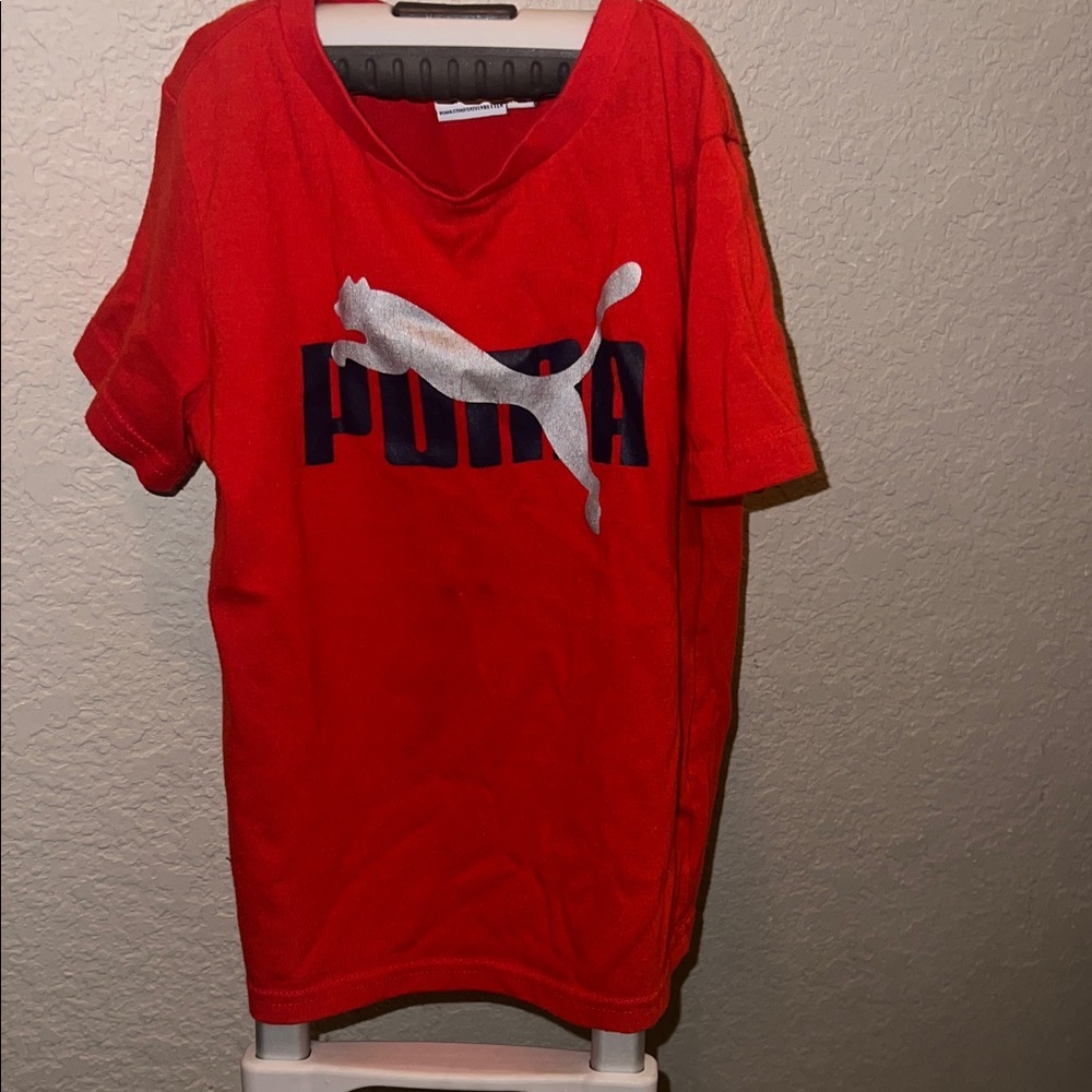 Puma Red Tee with Silver Logo